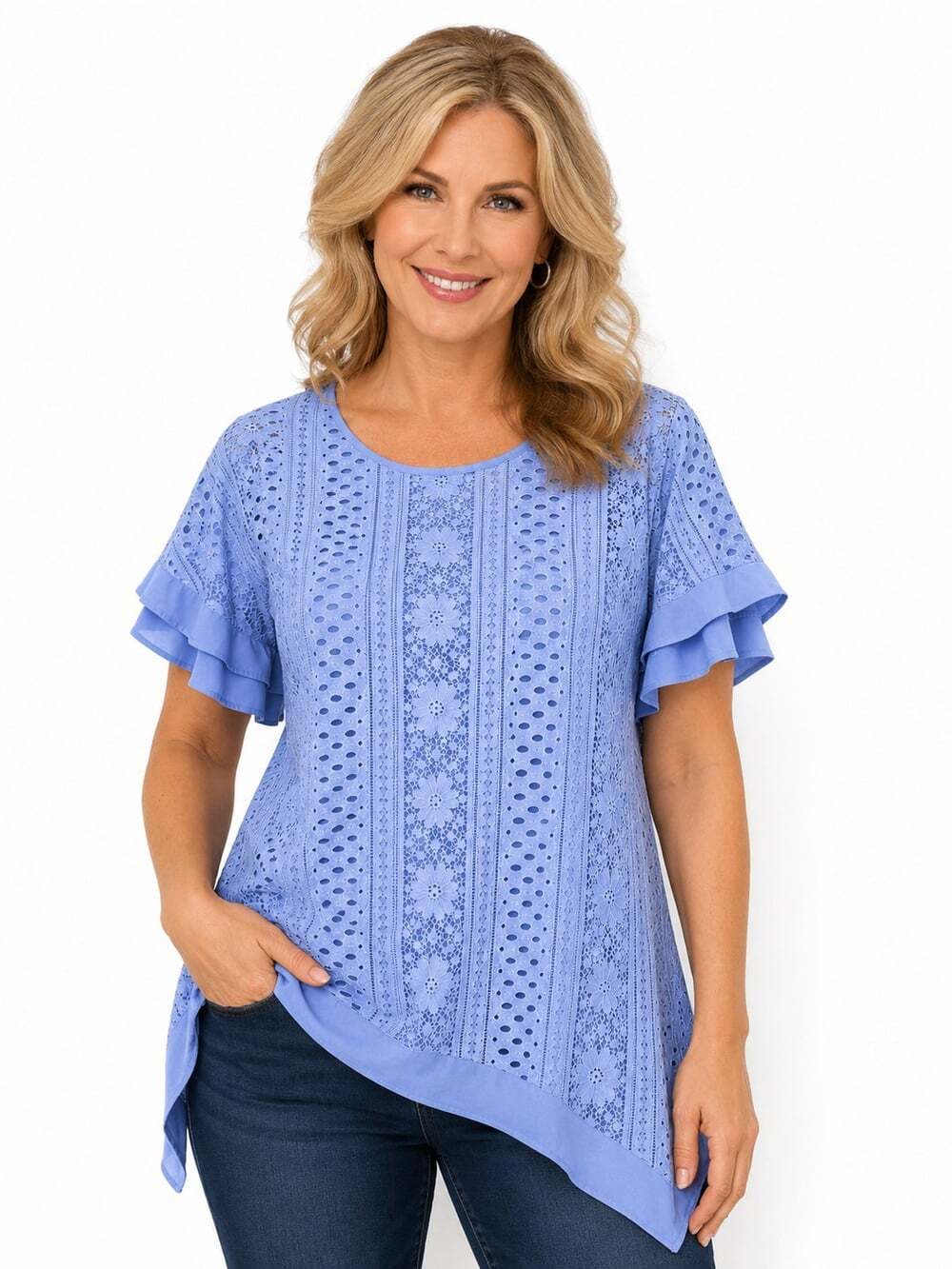 One World Tunic Tank Top Medium Lace Overlay Purple Boho NWT 2 Piece L300 New